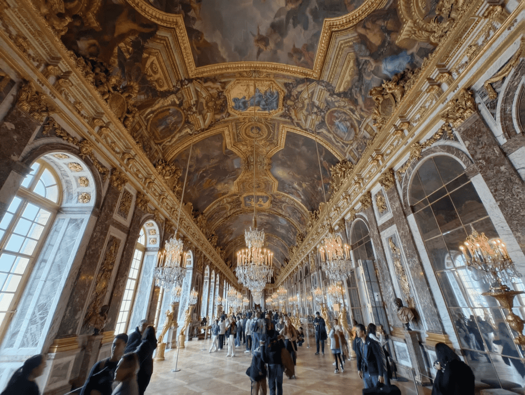 The Mirror Room in the palace at Versailles.